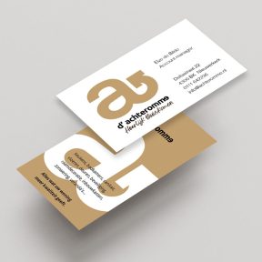 Het Nieuwe Logo Van D' Achteromme Op Een Visitekaartje
